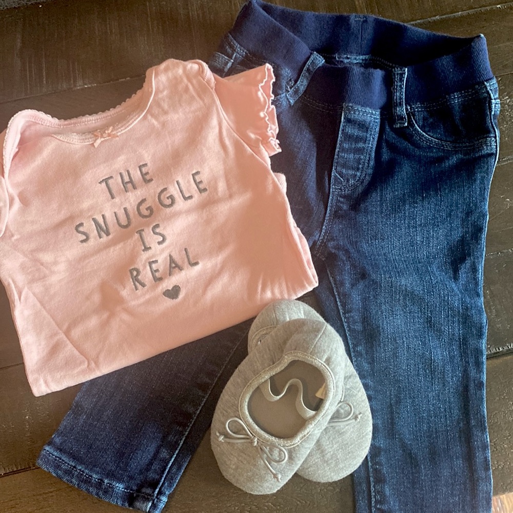 Baby Gap jeans girl onesie 6-12m outfit 12m